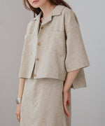 オープンカラーハーフスリーブシャツ