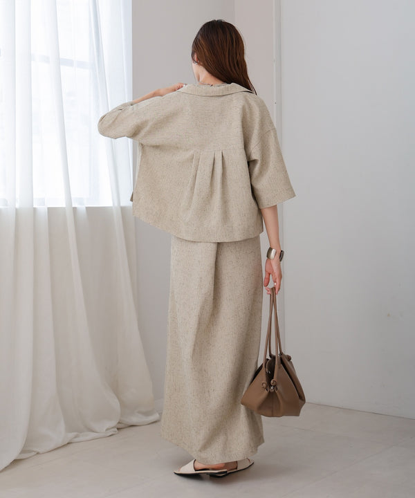 オープンカラーハーフスリーブシャツ