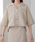 オープンカラーハーフスリーブシャツ