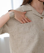 オープンカラーハーフスリーブシャツ