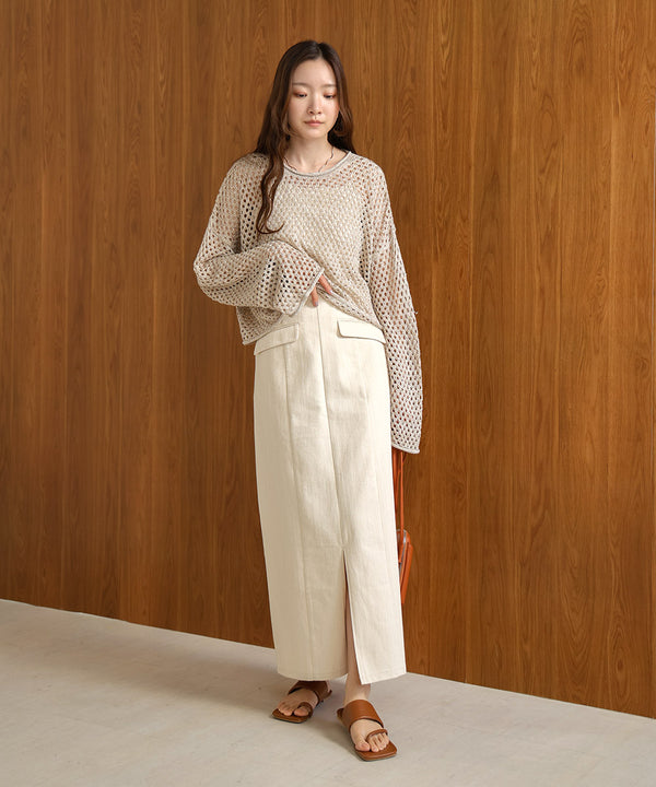 I-LINE SLIT DENIM SKIRT