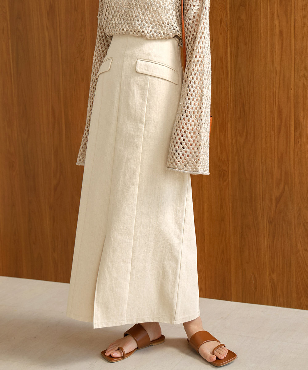 I-LINE SLIT DENIM SKIRT