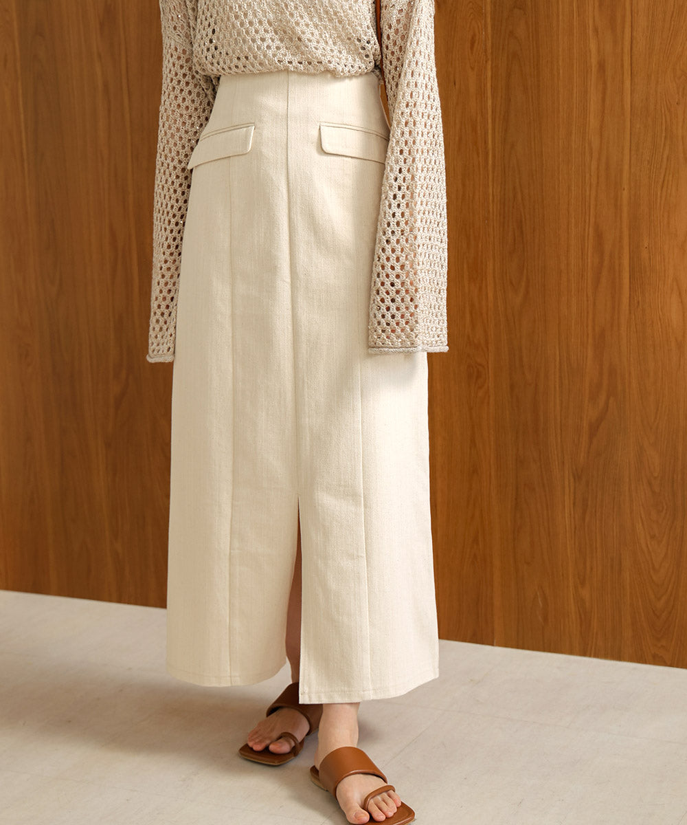 I-LINE SLIT DENIM SKIRT