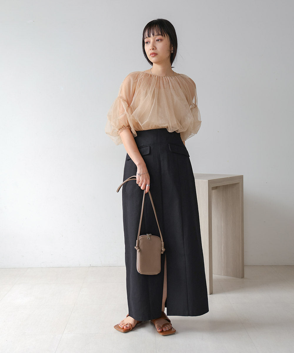 I-LINE SLIT DENIM SKIRT