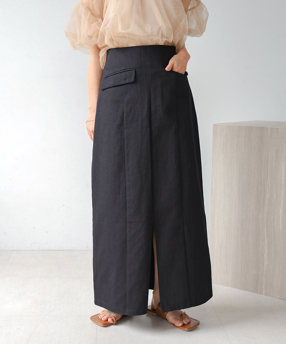 I-LINE SLIT DENIM SKIRT