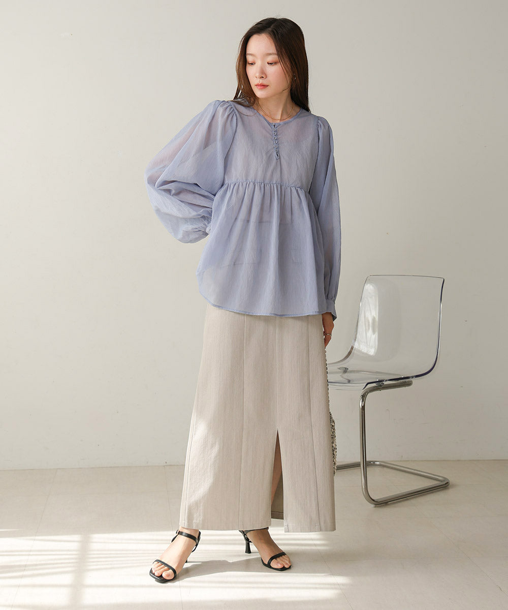 I-LINE SLIT DENIM SKIRT