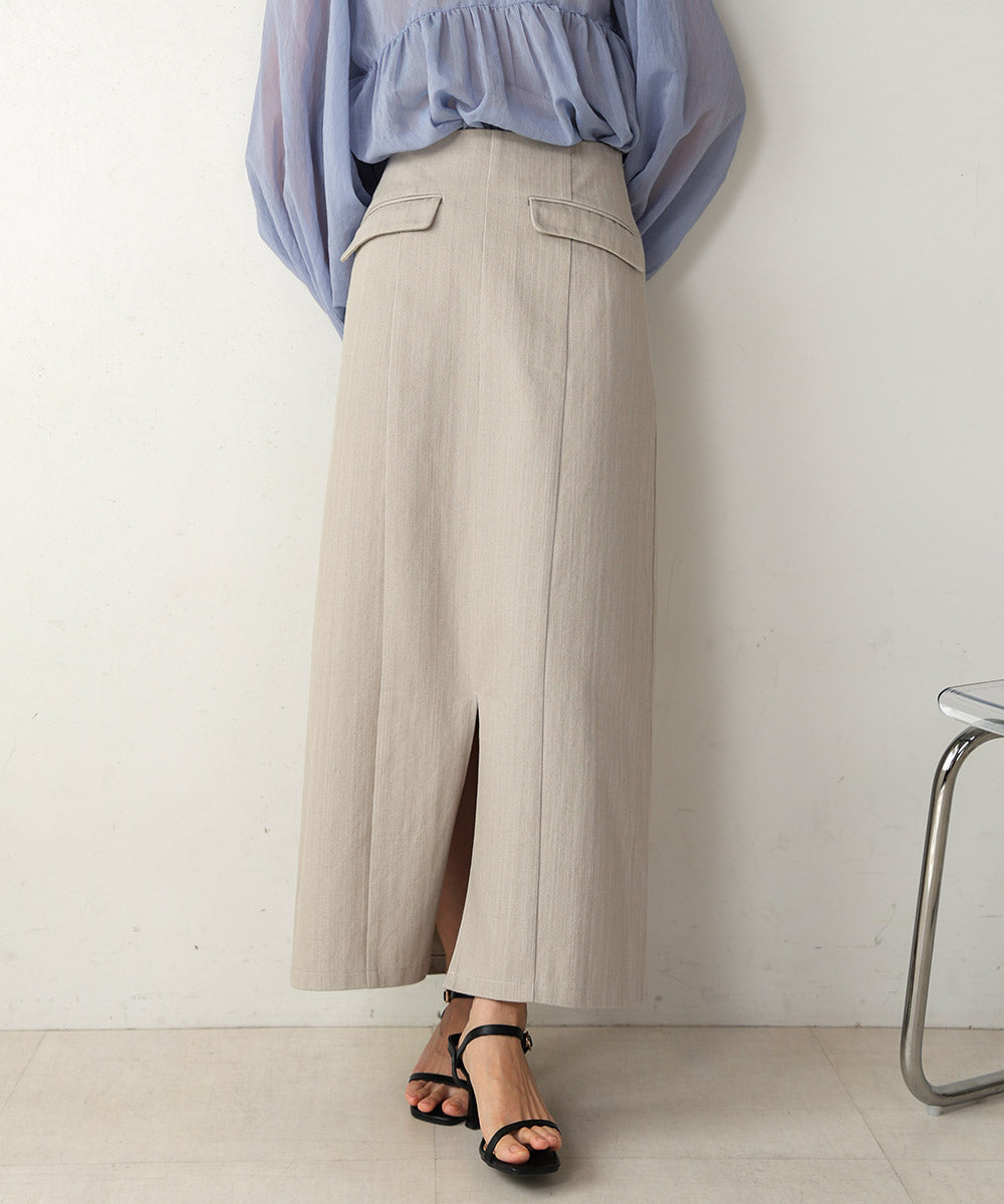 I-LINE SLIT DENIM SKIRT