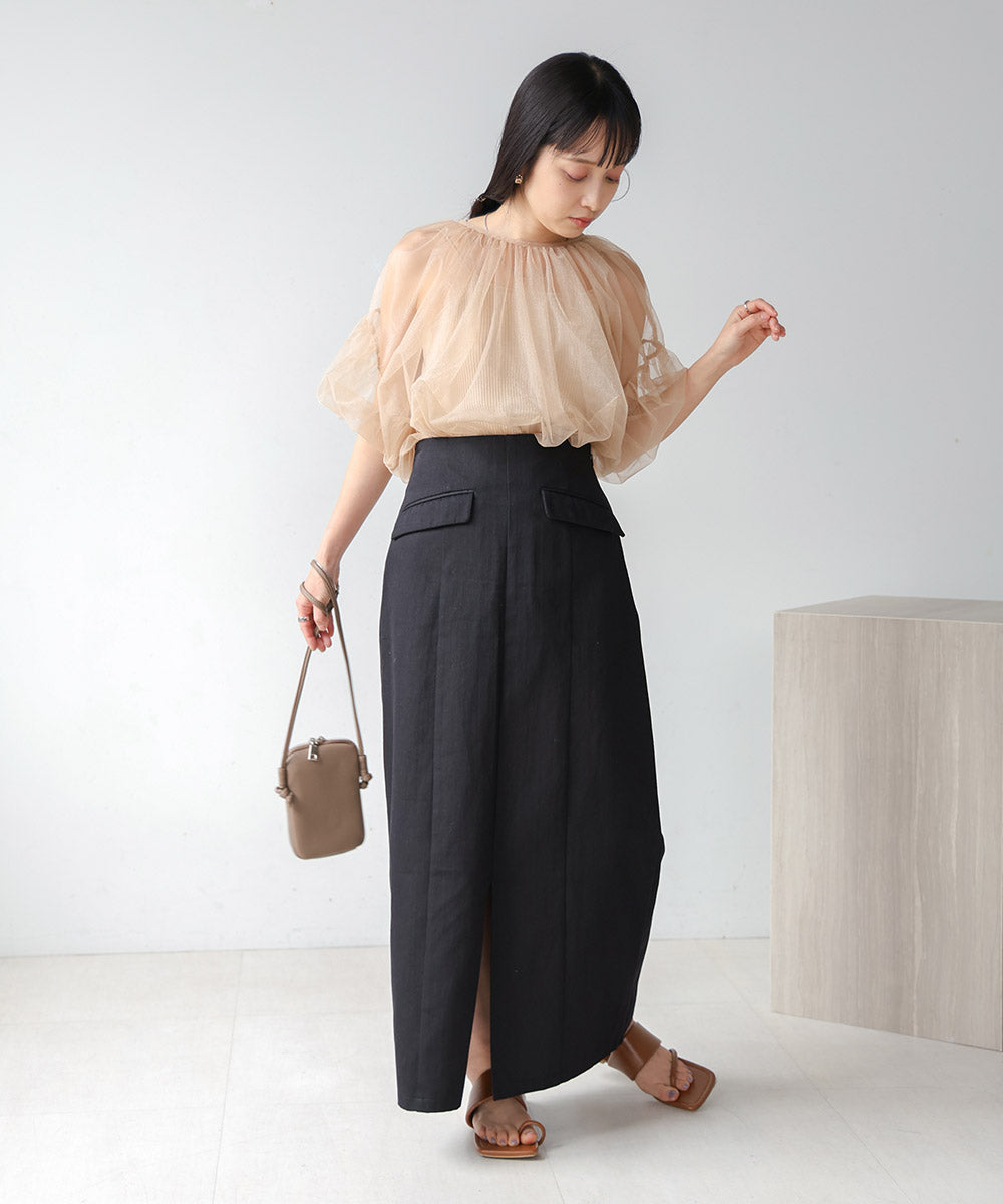 I-LINE SLIT DENIM SKIRT