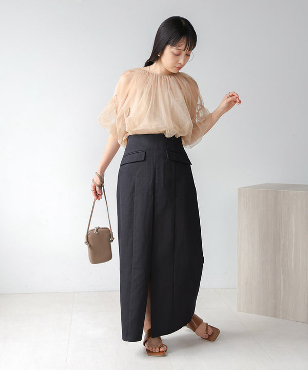 I-LINE SLIT DENIM SKIRT