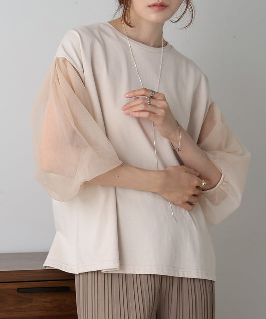 sheer volume sleeve tops