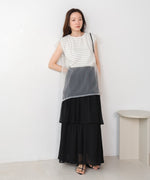 tulle border nosleeve tops