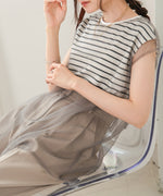 tulle border nosleeve tops