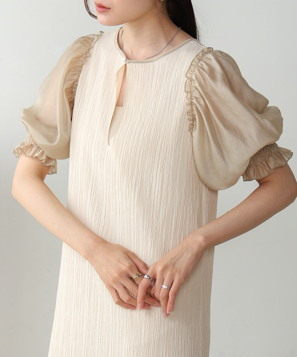 2way mellow sheer sleeve onepiece