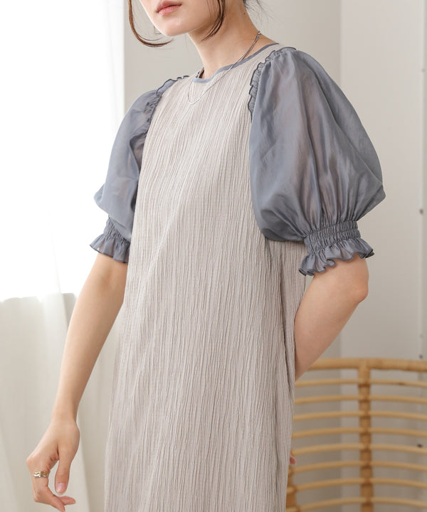 2way mellow sheer sleeve onepiece
