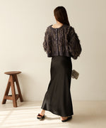 mix fringe 2way knit cardigan