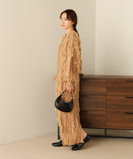 mix fringe 2way knit cardigan