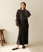 mix fringe 2way knit cardigan