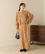 mix fringe 2way knit cardigan