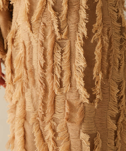 mix fringe knit skirt