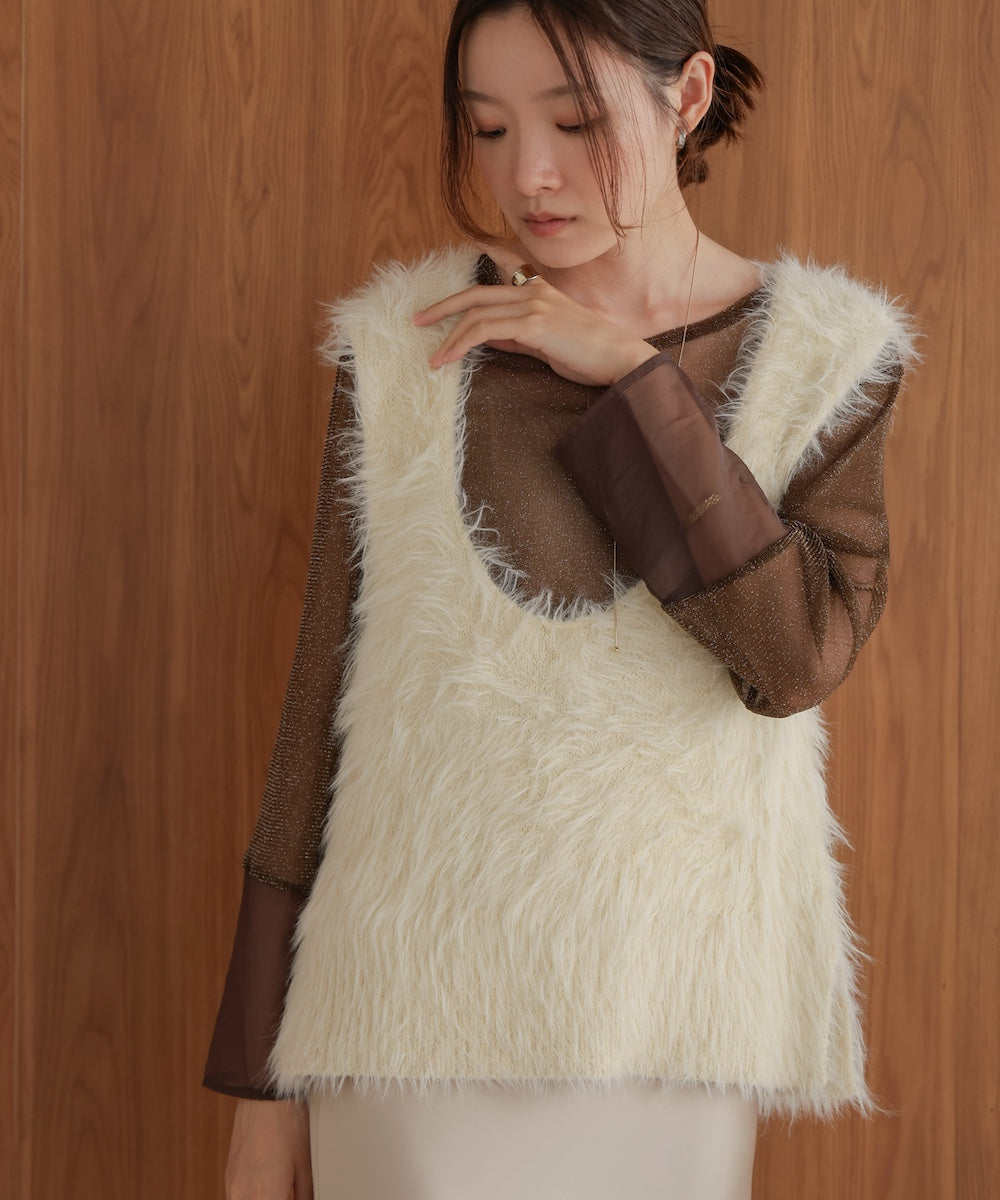 shaggy knit vest