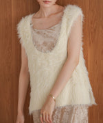 shaggy knit vest