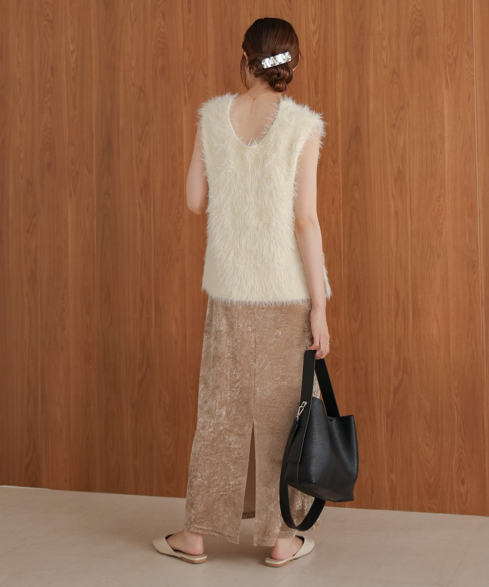 shaggy knit vest