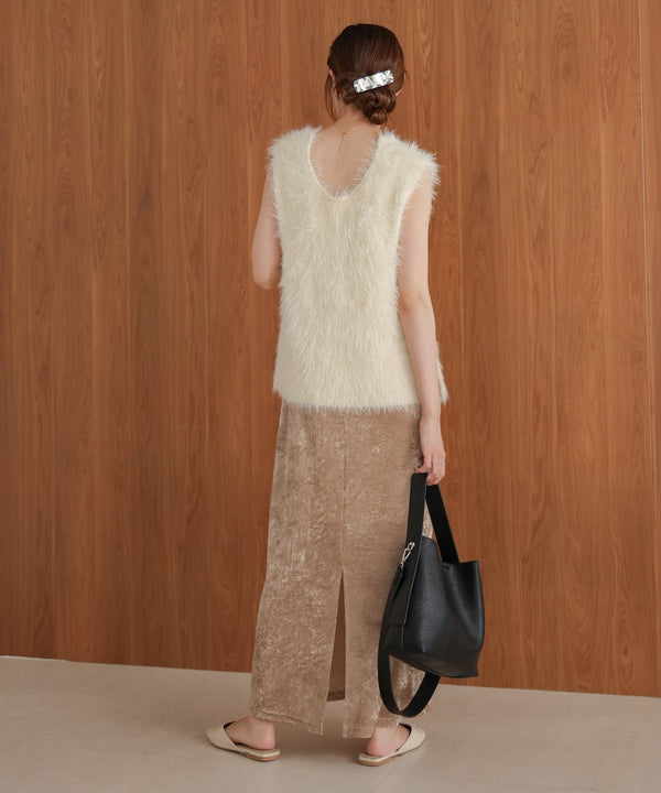 shaggy knit vest