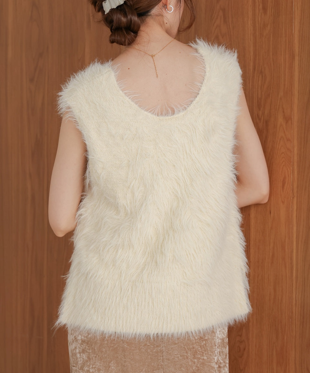 shaggy knit vest