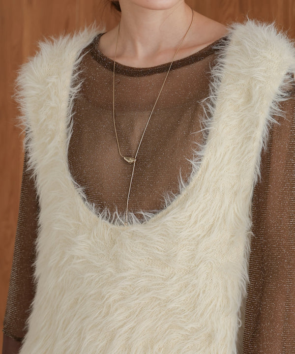 shaggy knit vest