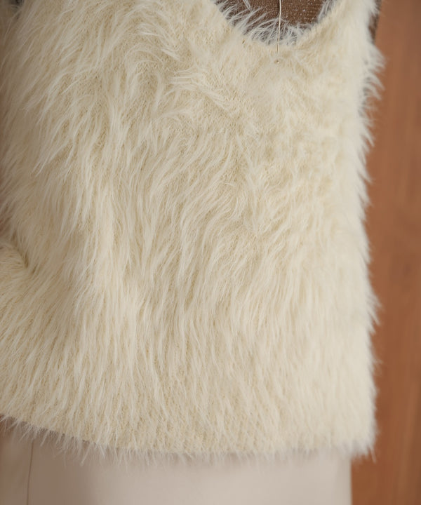 shaggy knit vest