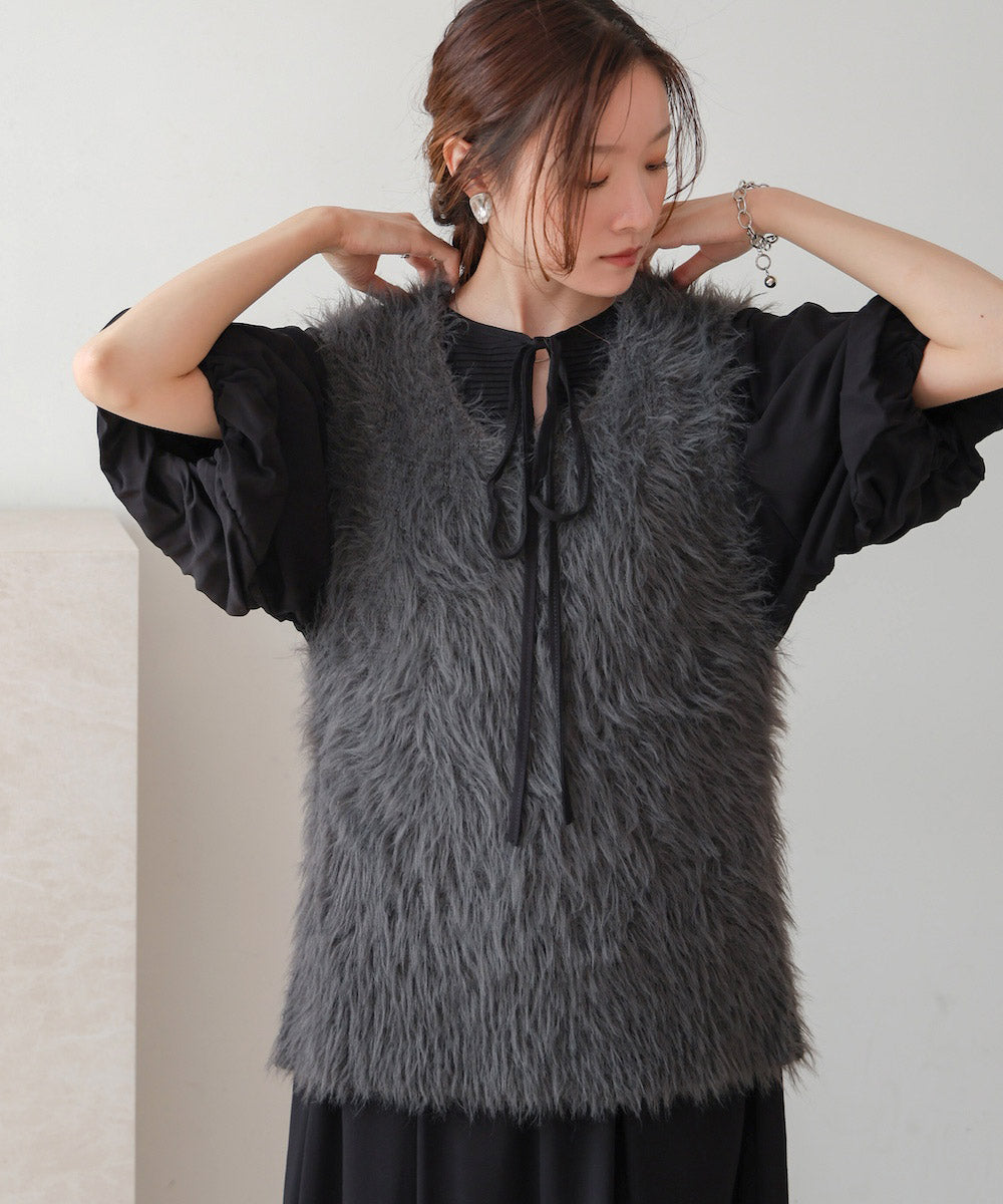shaggy knit vest