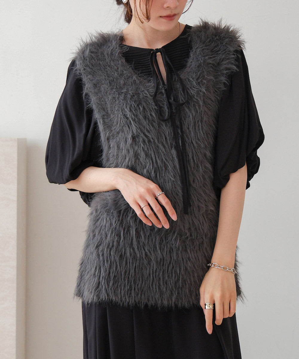 shaggy knit vest