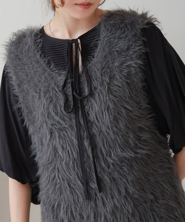 shaggy knit vest