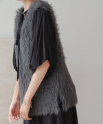 shaggy knit vest