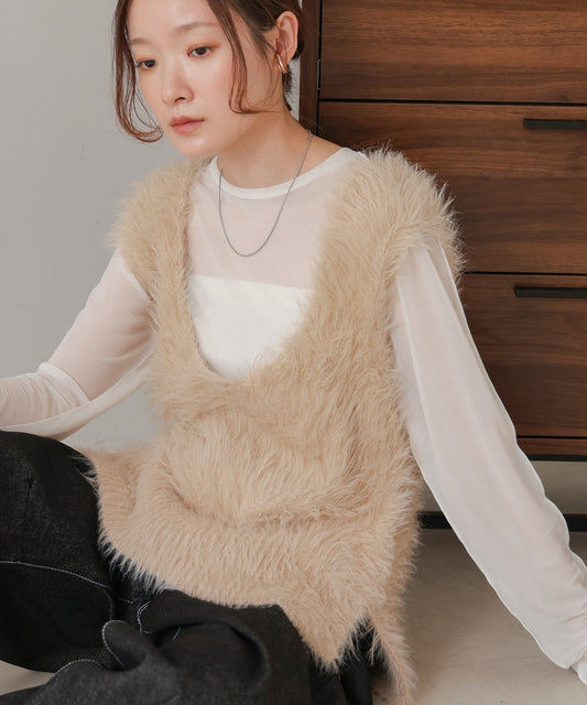 ［公式限定価格］shaggy knit vest