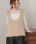 shaggy knit vest