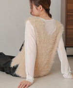 shaggy knit vest