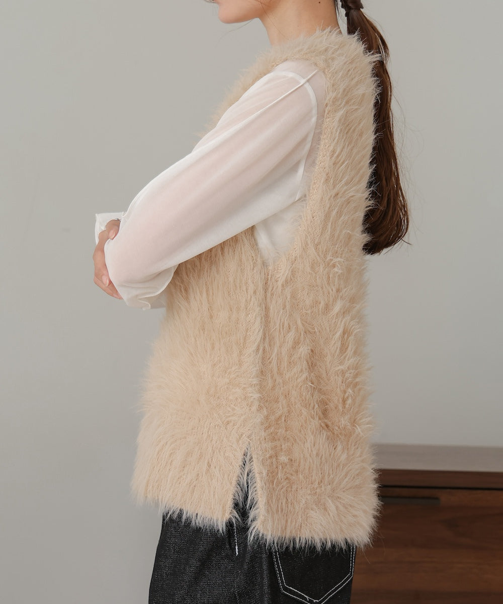 shaggy knit vest