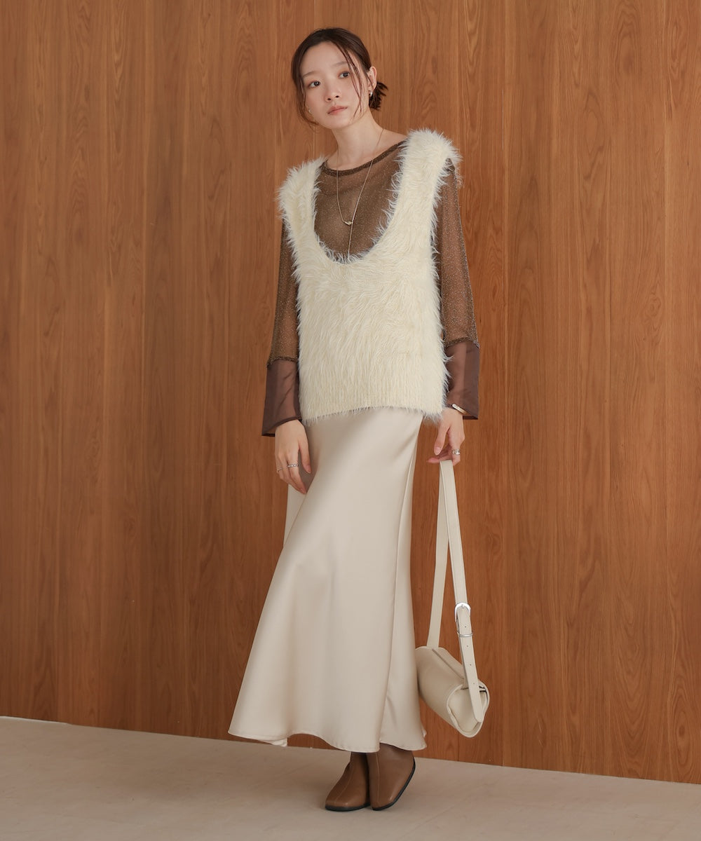 shaggy knit vest