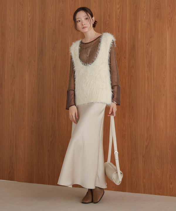 shaggy knit vest