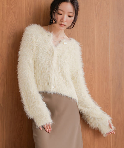 2way shaggy cardigan