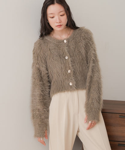 2way shaggy cardigan