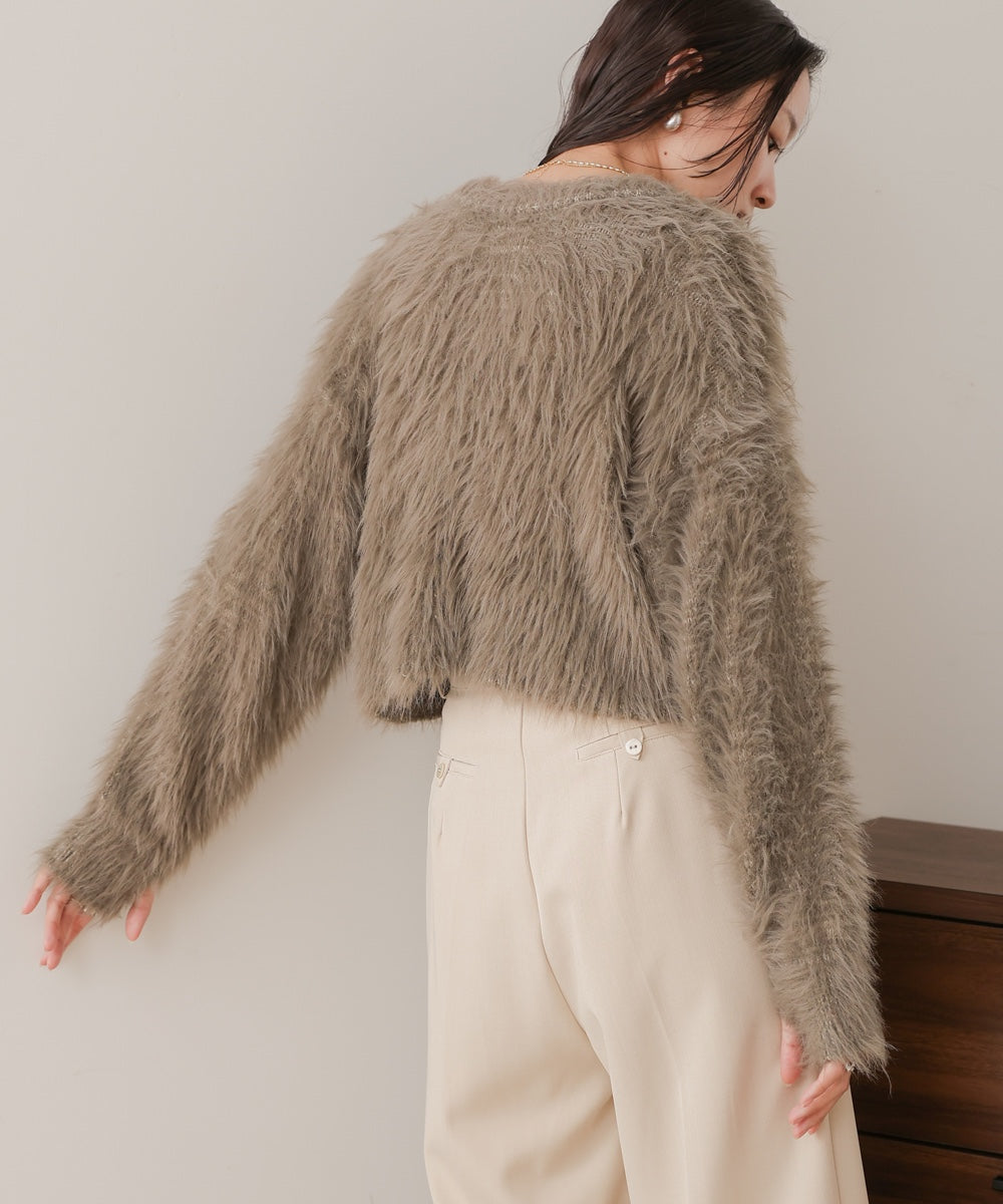 2way shaggy cardigan