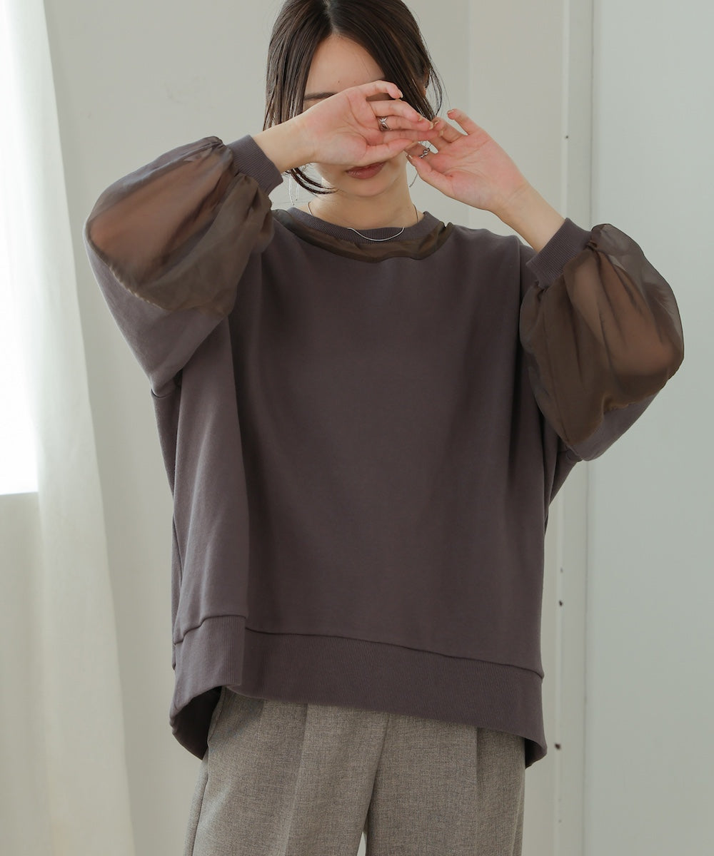 [TIMESALE]oversized sheer sweat tops