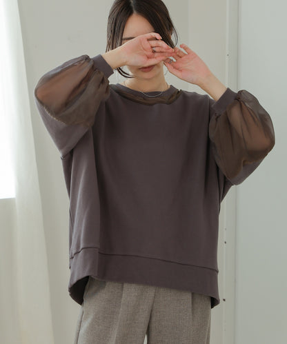 [TIMESALE]oversized sheer sweat tops