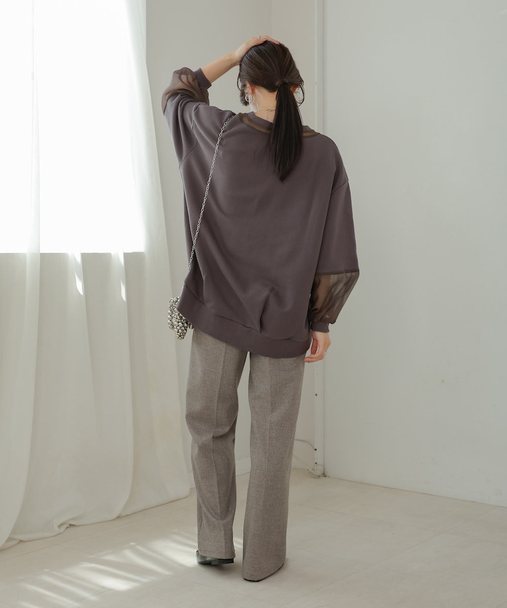 [TIMESALE]oversized sheer sweat tops