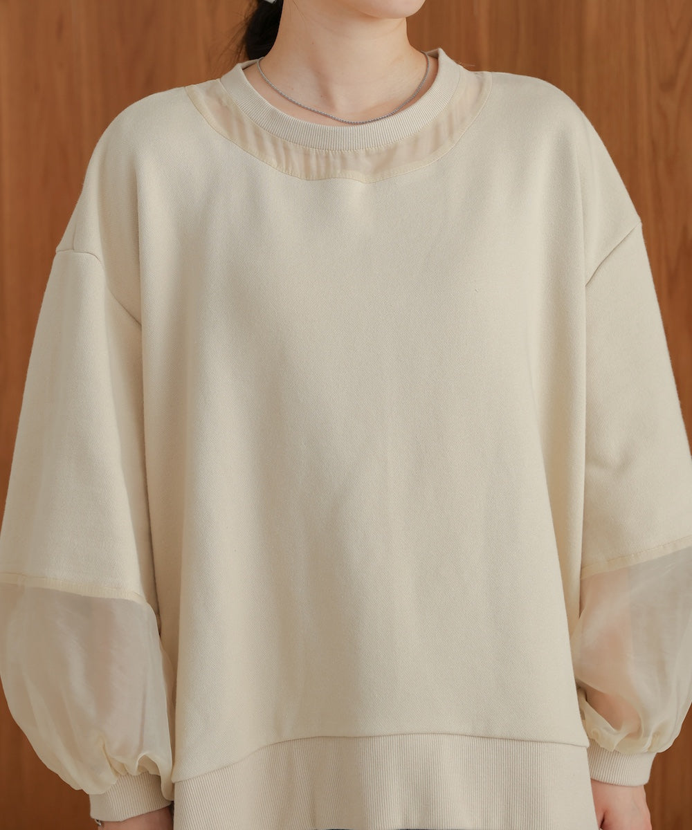 [TIMESALE]oversized sheer sweat tops