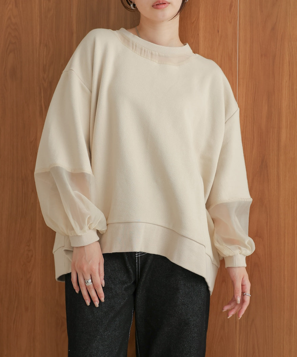 [TIMESALE]oversized sheer sweat tops