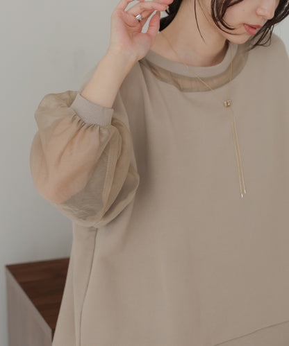 [TIMESALE]oversized sheer sweat tops