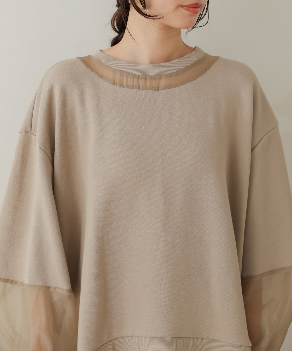 [TIMESALE]oversized sheer sweat tops